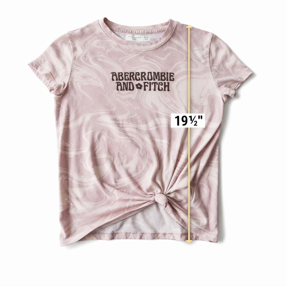 Abercrombie Kids Pink Marble Logo Tee Girls Size 9/10 Y2K Graphic - Picture 3 of 4